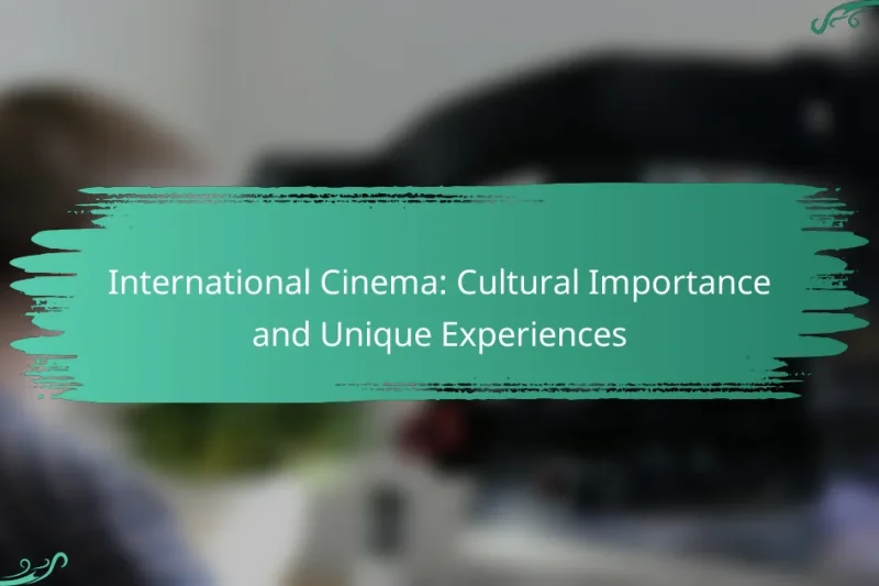 International Cinema: Cultural Importance and Unique Experiences