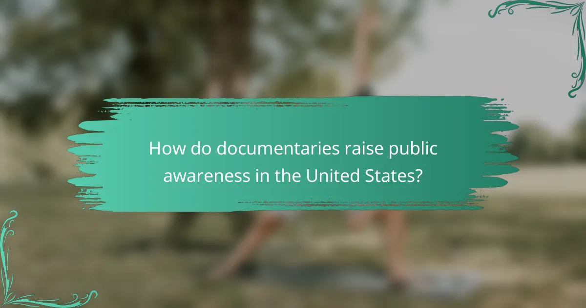 How do documentaries raise public awareness in the United States?
