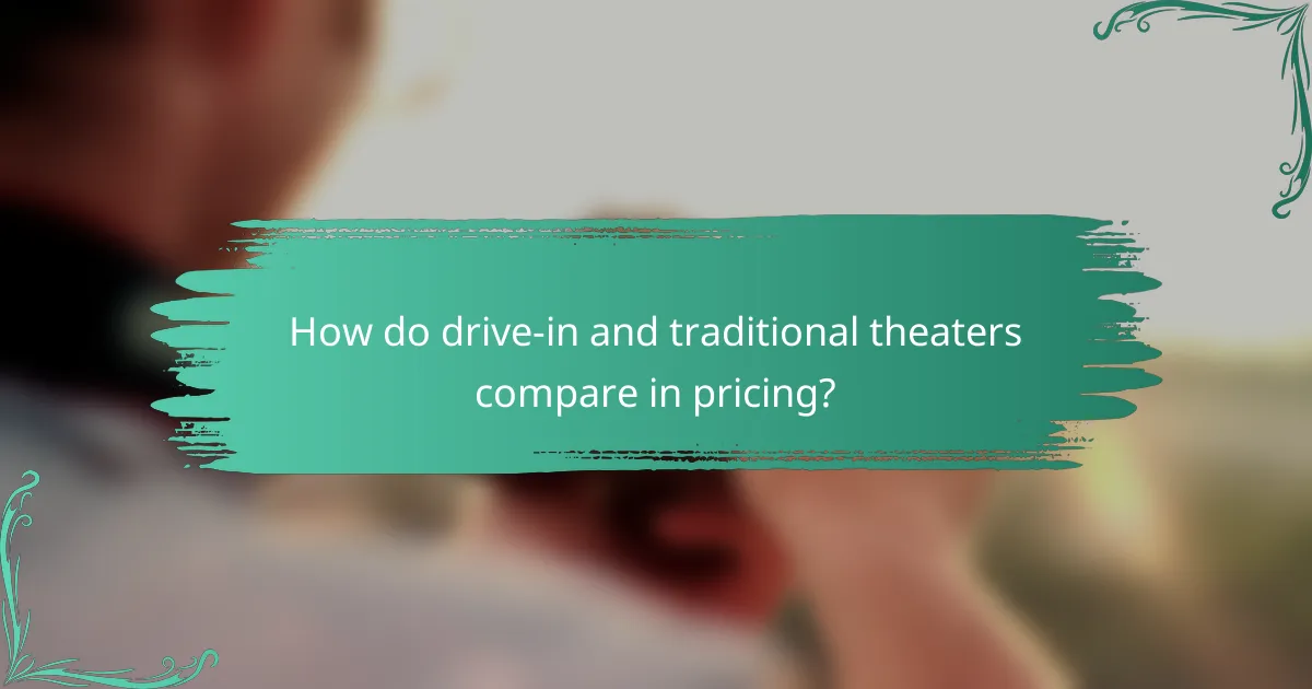 How do drive-in and traditional theaters compare in pricing?