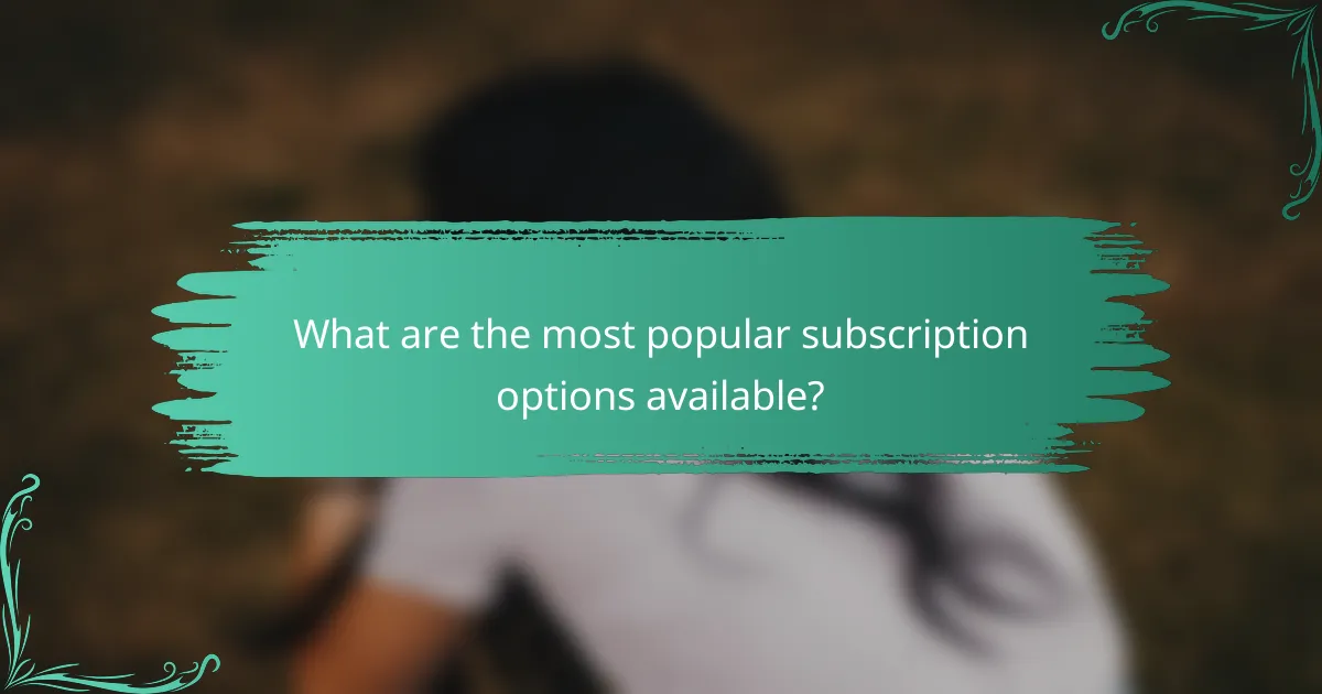 What are the most popular subscription options available?