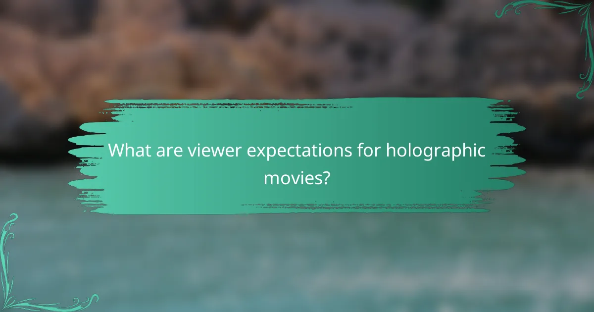 What are viewer expectations for holographic movies?